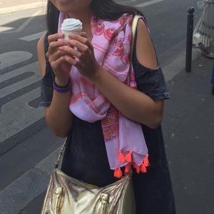 Grey space dyed cold shoulder dress